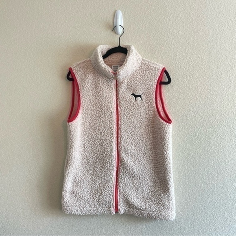 PINK Victoria Secret Sherpa Soft Full Zip Vest Women's Size Small